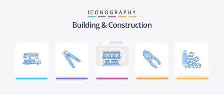Ilustración de Building And Construction Blue 5 Icon Pack Including pliers. building. crimping. store. online. Creative Icons Design - Imagen libre de derechos