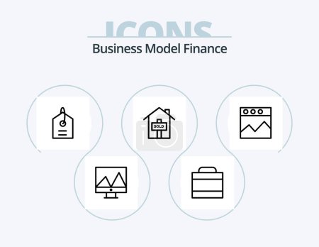 Téléchargez les illustrations : Finance Line Icon Pack 5 Icon Design. . finance. . graph - en licence libre de droit