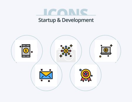 Illustration for Startup And Develepment Line Filled Icon Pack 5 Icon Design. . person. eyes. man. sign - Royalty Free Image