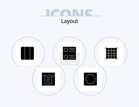 Ilustración de Layout Glyph Icon Pack 5 Icon Design. . line. grid. layout. radio button - Imagen libre de derechos