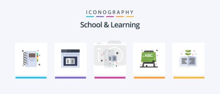 Ilustración de School And Learning Flat 5 Icon Pack Including . knowledge. mobile. education. formula. Creative Icons Design - Imagen libre de derechos