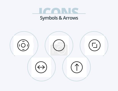 Téléchargez les illustrations : Symbols and Arrows Line Icon Pack 5 Icon Design. . worldwide. road sign. shipping. sticker - en licence libre de droit
