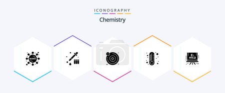 Illustration for Chemistry 25 Glyph icon pack including . . molecule. science. chemistry - Royalty Free Image