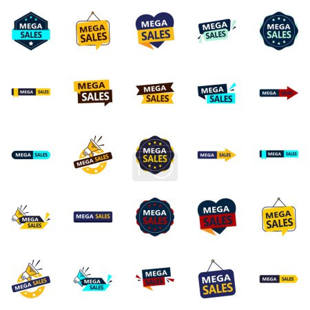 Illustration for The Mega Sale Vector Pack 25 Impactful Designs for Sales Professionals - Royalty Free Image