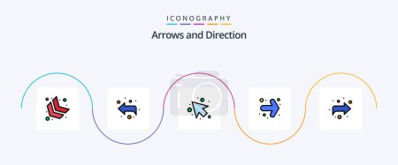 Illustration for Arrow Line Filled Flat 5 Icon Pack Including . left. right. arrow - Royalty Free Image