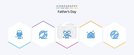 Ilustración de Fathers Day 25 Blue icon pack including gentleman. father. avatar. dad. love - Imagen libre de derechos