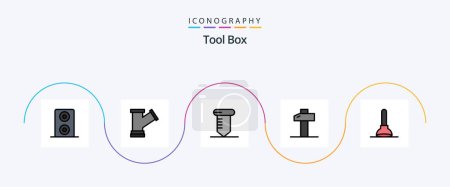Illustration for Tools Line Filled Flat 5 Icon Pack Including . carpentry. toilet - Royalty Free Image
