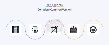 Illustration for Complete Common Version Line Filled Flat 5 Icon Pack Including charging. battery. maker. tools. graphic - Royalty Free Image
