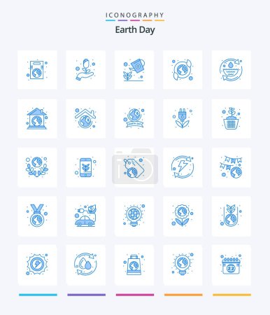 Illustration for Creative Earth Day 25 Blue icon pack  Such As recycled. earth. flower. care. plant - Royalty Free Image