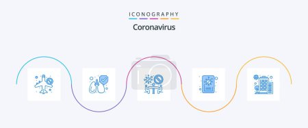 Illustration for Coronavirus Blue 5 Icon Pack Including coronavirus. banned. virus. news - Royalty Free Image