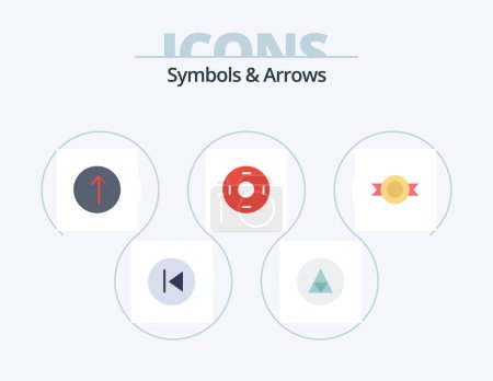 Illustration for Symbols and Arrows Flat Icon Pack 5 Icon Design. label. symbolism. symbolism. sign. up - Royalty Free Image