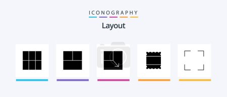 Ilustración de Layout Glyph 5 Icon Pack Including . full screen.. Creative Icons Design - Imagen libre de derechos