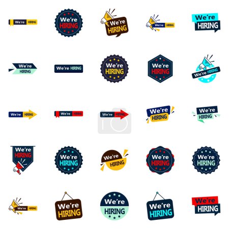 Illustration for We're Hiring 25 Versatile Vector Designs for Recruitment Advertising - Royalty Free Image