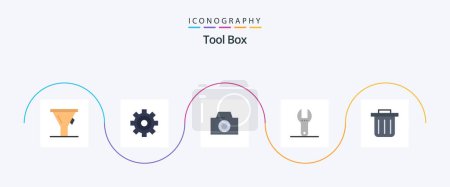 Illustration for Tools Flat 5 Icon Pack Including . tool. - Royalty Free Image