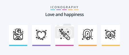 Ilustración de Love Line 5 Icon Pack Including eye. marry. easter. love. heart. Creative Icons Design - Imagen libre de derechos