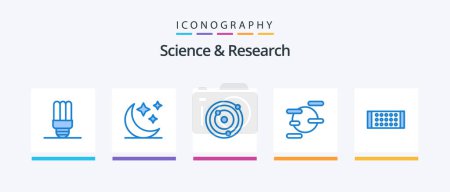 Illustration for Science Blue 5 Icon Pack Including . planets. strip. lamp. Creative Icons Design - Royalty Free Image