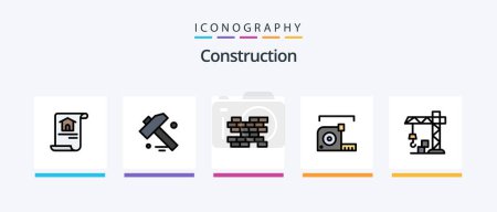Illustration for Construction Line Filled 5 Icon Pack Including road. cone. build. alert. build. Creative Icons Design - Royalty Free Image