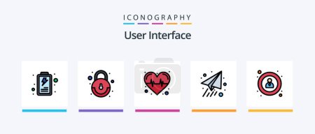 Illustration for User Interface Line Filled 5 Icon Pack Including . pulse. user interface. user. Creative Icons Design - Royalty Free Image