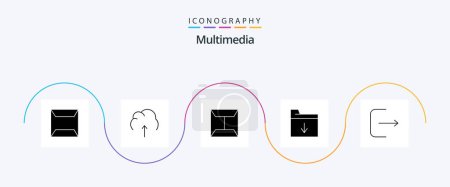 Ilustración de Multimedia Glyph 5 Icon Pack Including . multimedia. envelope. logout. folder - Imagen libre de derechos