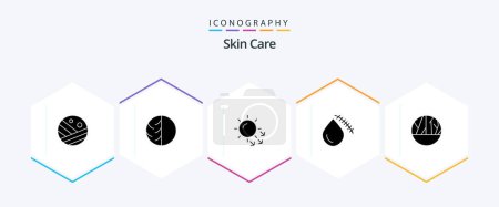 Ilustración de Skin 25 Glyph icon pack including cut. bleeding. skin care. skin care. dry skin - Imagen libre de derechos