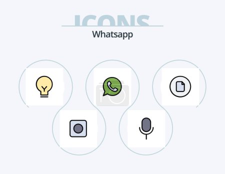 Ilustración de Whatsapp Line Filled Icon Pack 5 Icon Design. time. basic. map. ui. image - Imagen libre de derechos