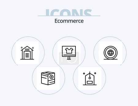Illustration for Ecommerce Line Icon Pack 5 Icon Design. schedule. date. buy. calendar. purchase - Royalty Free Image