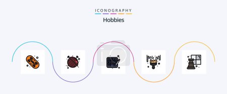Ilustración de Hobbies Line Filled Flat 5 Icon Pack Including . game. hobbies. chess. hobbies - Imagen libre de derechos