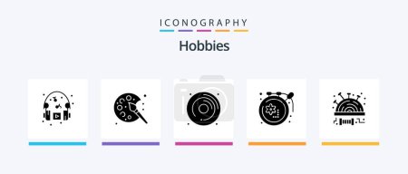 Téléchargez les illustrations : Hobbies Glyph 5 Icon Pack Including pincushion. hobbies. cd. design. art. Creative Icons Design - en licence libre de droit