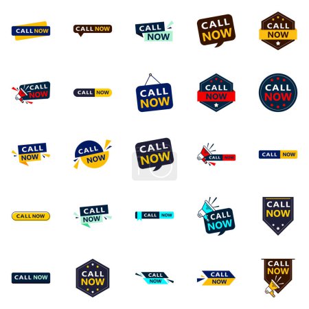 Téléchargez les illustrations : 25 Innovative Typographic Banners for promoting calling - en licence libre de droit