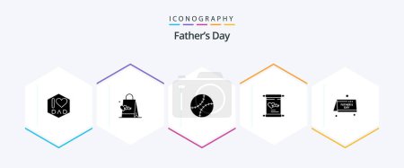 Ilustración de Fathers Day 25 Glyph icon pack including father. calendar. gentleman. day. love - Imagen libre de derechos