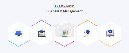 Ilustración de Business And Management 25 Flat icon pack including . management. clipboard. business. international - Imagen libre de derechos