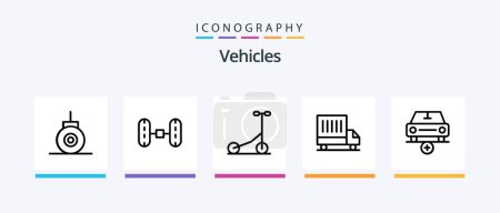 Illustration for Vehicles Line 5 Icon Pack Including vehicles. sail. tank. boat. done. Creative Icons Design - Royalty Free Image