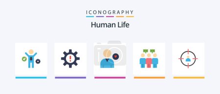 Illustration for Human Flat 5 Icon Pack Including human. team. favorite. people. love. Creative Icons Design - Royalty Free Image