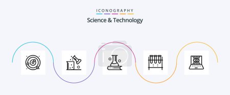 Illustration for Science And Technology Line 5 Icon Pack Including lab flask. chemical flask. science of matter. scientific. science information - Royalty Free Image