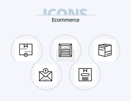 Illustration for Ecommerce Line Icon Pack 5 Icon Design. money. credit. remove. card. info - Royalty Free Image