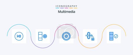 Illustration for Multimedia Blue 5 Icon Pack Including data. check. mobile. security. gateway - Royalty Free Image
