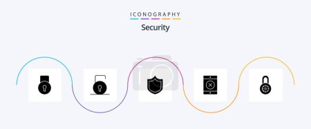 Ilustración de Security Glyph 5 Icon Pack Including . smartphone. - Imagen libre de derechos