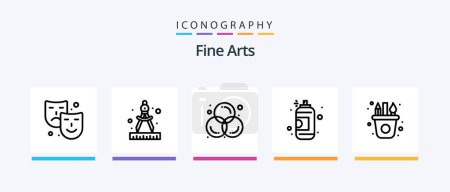 Téléchargez les illustrations : Fine Arts Line 5 Icon Pack Including . art. write. art. Creative Icons Design - en licence libre de droit