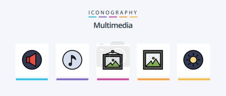 Illustration for Multimedia Line Filled 5 Icon Pack Including . volume. toggle. light. Creative Icons Design - Royalty Free Image