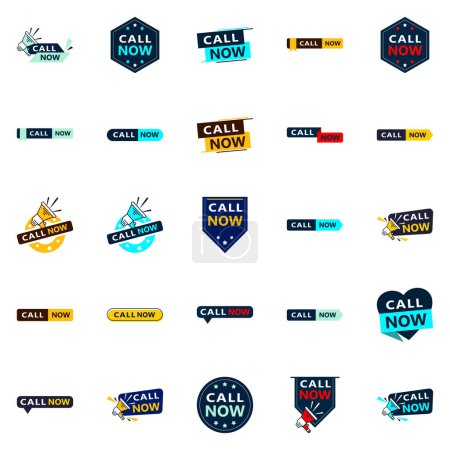 Ilustración de 25 Versatile Typographic Banners for promoting calls across platforms - Imagen libre de derechos