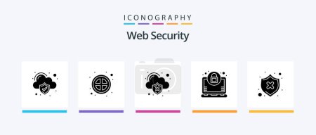 Téléchargez les illustrations : Web Security Glyph 5 Icon Pack Including protection. failed. data. lock. encryption. Creative Icons Design - en licence libre de droit