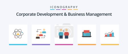 Illustration for Corporate Development And Business Management Flat 5 Icon Pack Including cooperation. agreement. advancement. partnership. staff. Creative Icons Design - Royalty Free Image