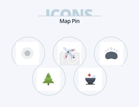 Illustration for Map Pin Flat Icon Pack 5 Icon Design. . . service. footprint. bear - Royalty Free Image