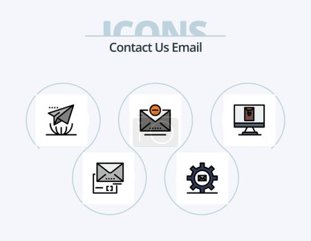 Illustration for Email Line Filled Icon Pack 5 Icon Design. outbox. send. delete. letter. email - Royalty Free Image