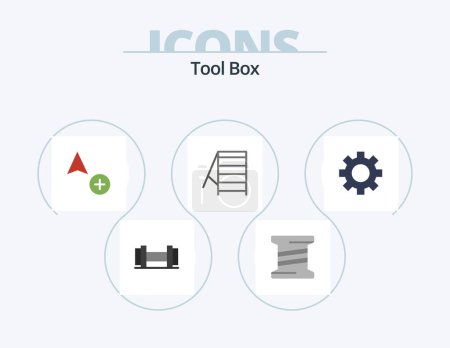 Téléchargez les illustrations : Tools Flat Icon Pack 5 Icon Design. . construction. . settings - en licence libre de droit