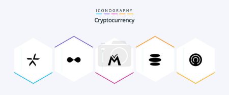 Illustration for Cryptocurrency 25 Glyph icon pack including e dinar . crypto currency. crypto . crypto . monetary unit - Royalty Free Image