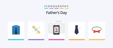 Illustration for Fathers Day Flat 5 Icon Pack Including dress. tie. dad. necktie. attire. Creative Icons Design - Royalty Free Image