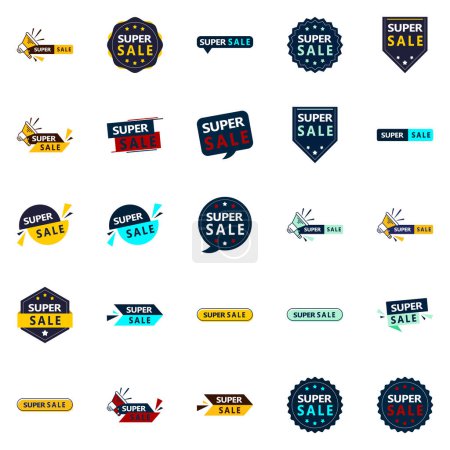 Ilustración de 25 Creative Super Sale Banners for Email and Online Advertising - Imagen libre de derechos
