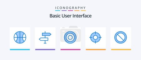 Téléchargez les illustrations : Basic Blue 5 Icon Pack Including ux. location. signs. essential. user. Creative Icons Design - en licence libre de droit