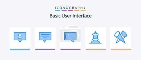 Illustration for Basic Blue 5 Icon Pack Including . king. top. Creative Icons Design - Royalty Free Image